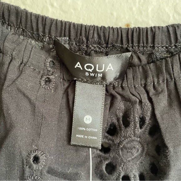 Aqua Swim Eyelet Tiered Peasant Cover Up Dress Babydoll Size Medium NWT - Picture 10 of 13